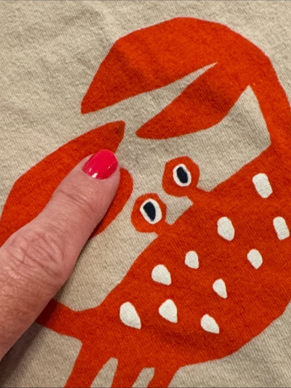 GAP Tan Short-Sleeve Tee with Red Crab Print